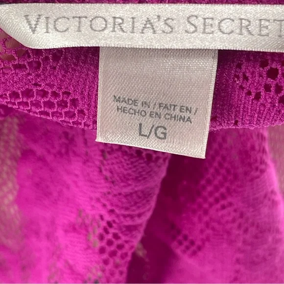 Victoria’s Secret Purple Lace Semi Sheer Mesh Halter Style Nighty Size Large Y2K - Picture 9 of 11